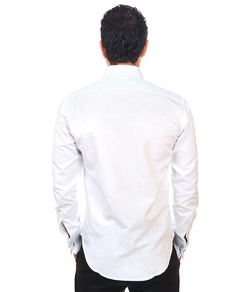 New Mens Dress Shirt White French Cuff Tailored Slim Fit Wrinkle Free By AZAR 