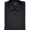 New Mens Dress Shirt Black Tuxedo Wing Tip Tailored Slim Fit Wrinkle Free By Azar Man
