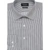 New Mens Dress Shirt Stripe Grey Tailored Slim Fit Wrinkle Free Cotton By Azar Man