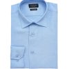 New Mens Dress Shirt Blue Tailored Slim Fit Wrinkle Free Cotton By Azar Man