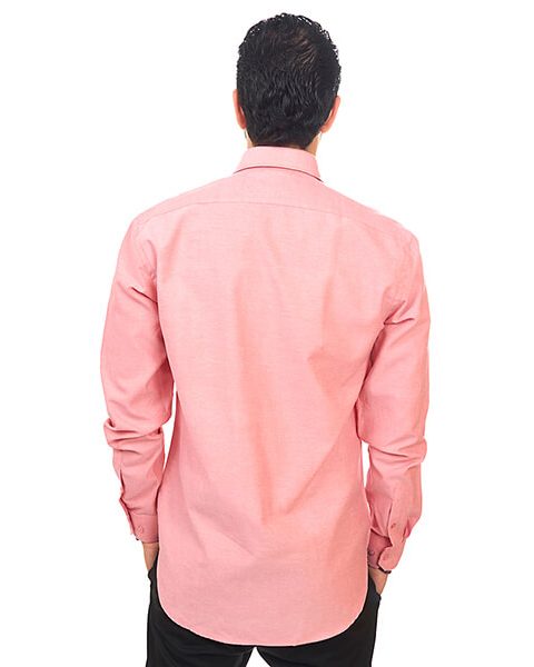 New Mens Dress Shirt Coral Tailored Slim Fit Wrinkle Free Cotton By Azar Man