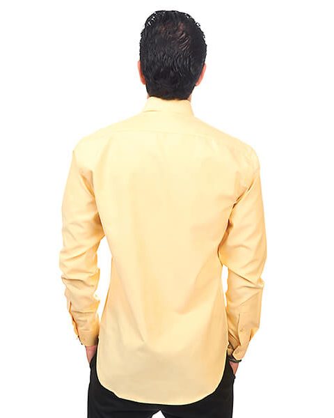 Yellow Tailored Slim Fit Wrinkle Free Cotton By Azar Man