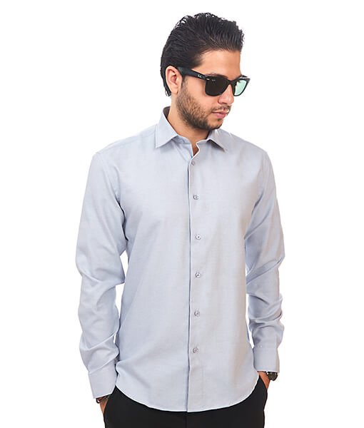 silver formal shirt