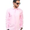 New Mens Dress Shirt Pink Tailored Slim Fit Wrinkle Free Cotton By Azar Man
