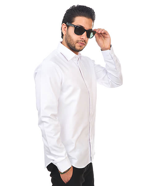 Black Collar Tailored Slim Fit Wrinkle Free BY AZAR New Mens Dress Shirt White 