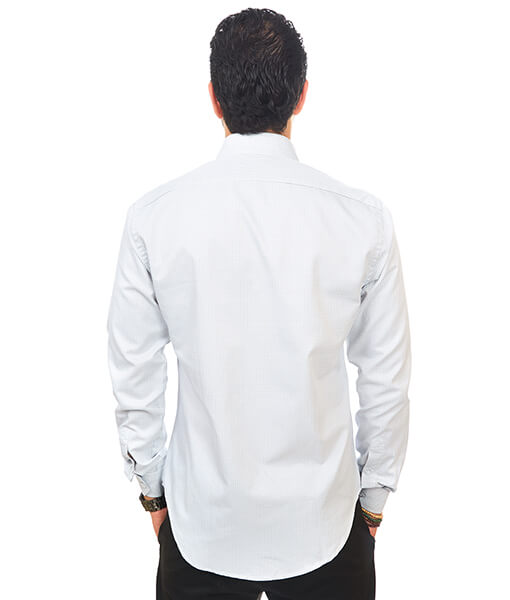 New Mens Dress Shirt Check White Tailored Slim Fit Wrinkle Free Cotton By Azar Man