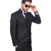 Slim Fit Men Suit / Tuxedo Trim Collar Black 2 Button Flat Front Pants By Azar
