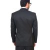 Slim Fit Men Suit 2 Button Black Semi Shiny Sharkskin Notch Lapel By Azar