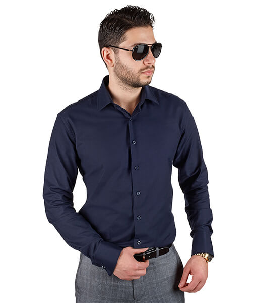 dark blue dress shirt