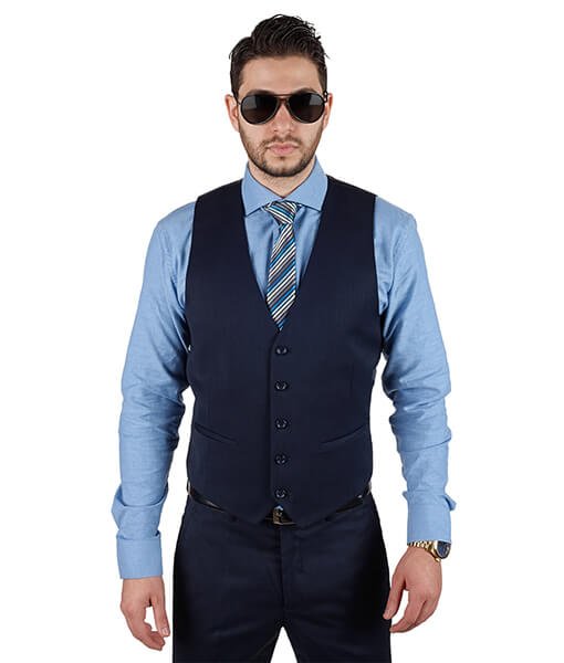 AZAR MAN Mens Slim Fit Dress Suit Vest 5 Button Adjustable ...