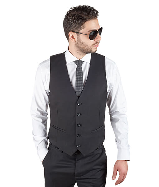 Slim Fit Men Suit White Tuxedo 2 Button Black Satin Collar 3 Piece Vested AZAR 