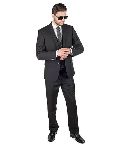 AzarSuits 3pc Black Suit