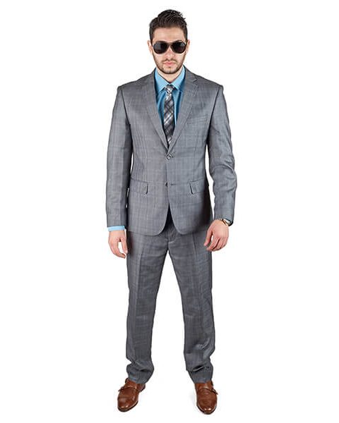 AzarSuits Plaid Grey Suit