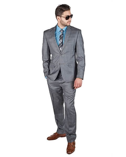 AzarSuits Plaid Grey Suit