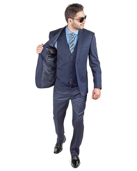 AzarSuits 3pc Navy Blue Suit