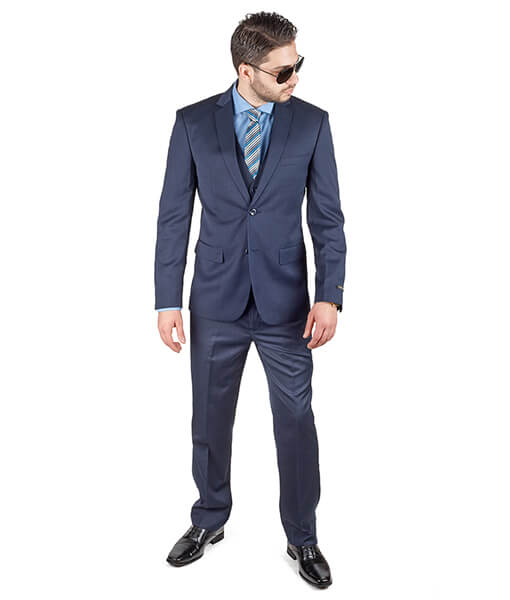 AzarSuits 3pc Navy Blue Suit