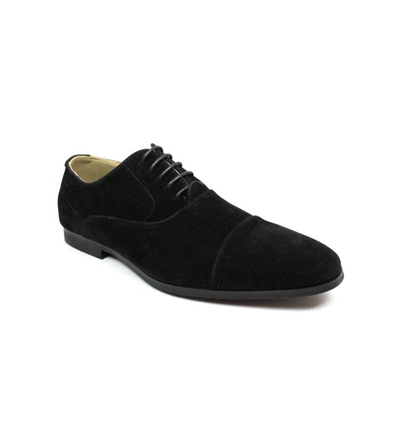 Alternative view of Black Cap Toe Suede Oxfords