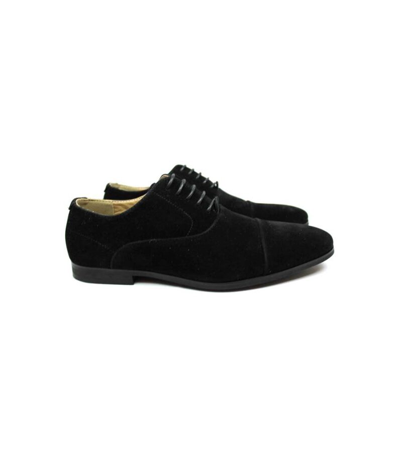 Black Cap Toe Suede Oxfords