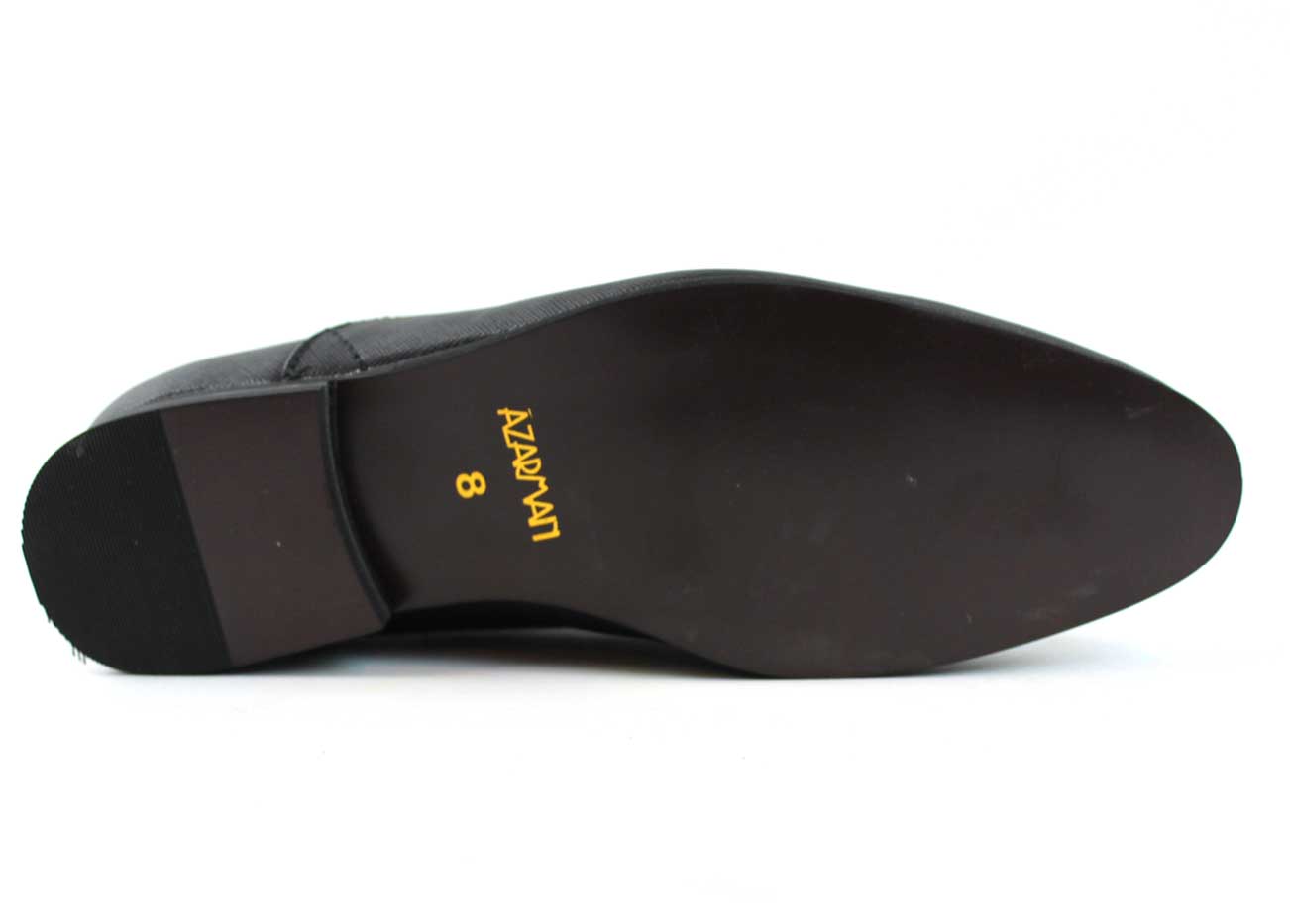 Black Herringbone Round Toe Lace Up Oxfords - Image 5