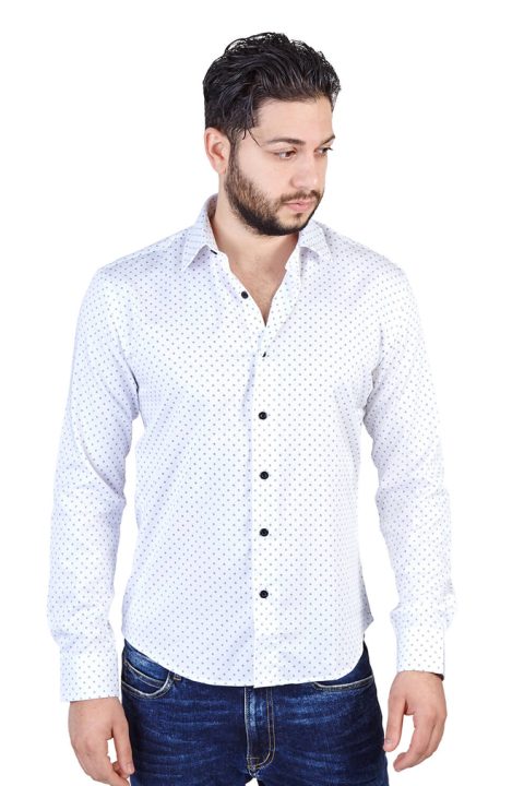 Slim Fit Cotton Square Design Modern Shirt