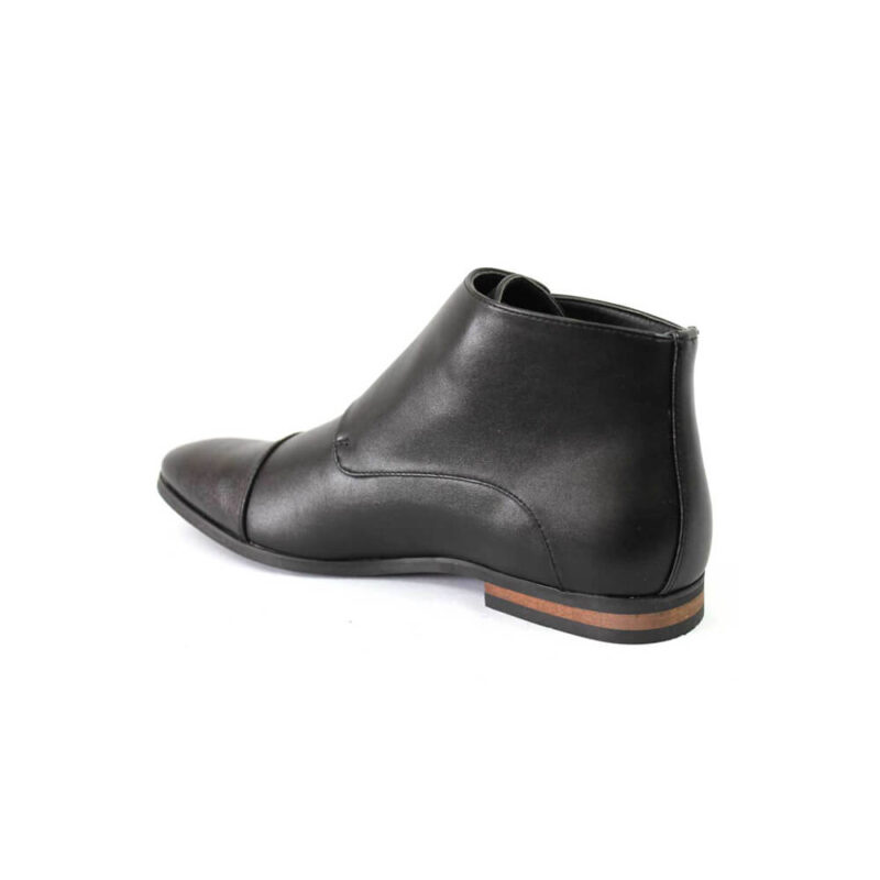 Black 2 Tone Cap Toe Monk Strap Dress Boots ÃZARMAN