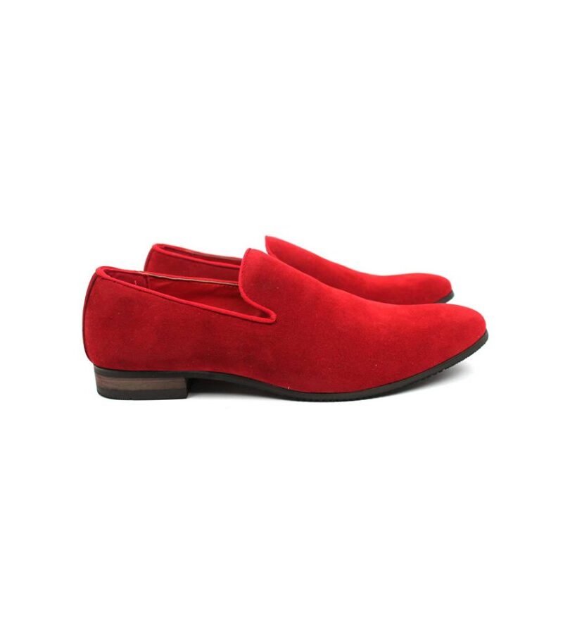 Red Suede Slip On Loafer