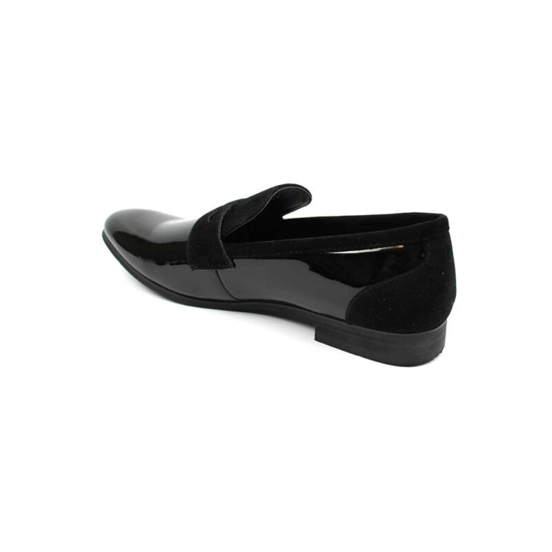Black Patent Suede Details Tuxedo Slip On Bradley Shoes ÃZARMAN