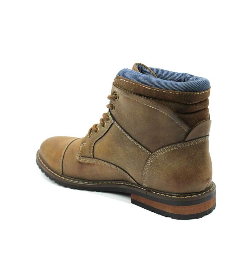 Alternative view of Tan Cap Toe Derby Lace up Ankle Boots