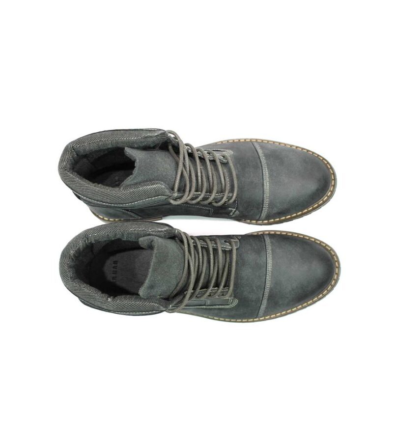 Alternative view of Grey Cap Toe Derby Lace up Ankle Boots