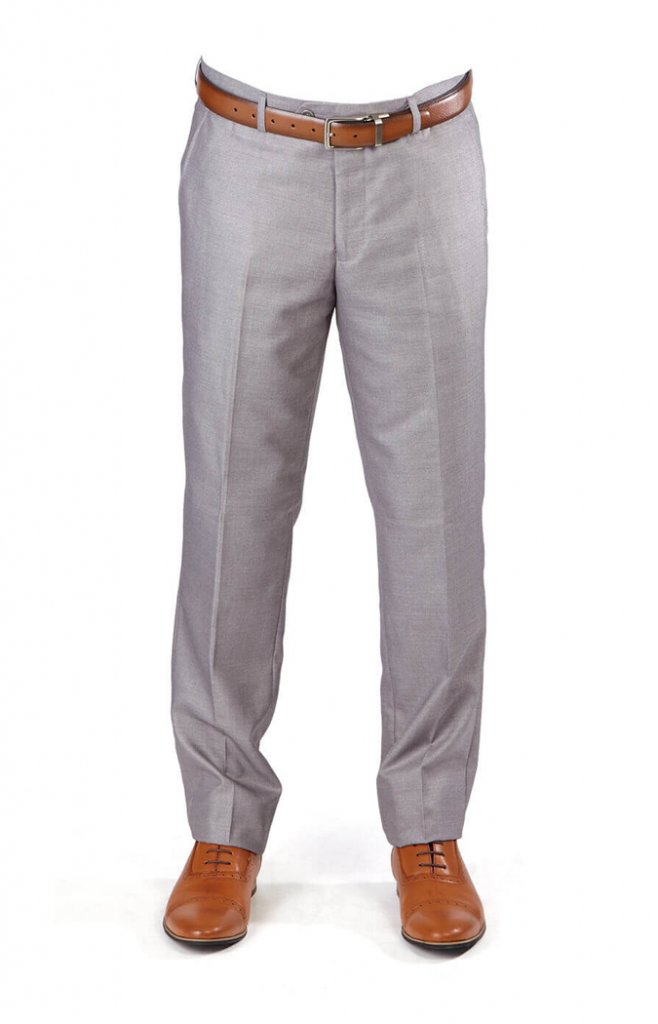 slim fit flat front trousers