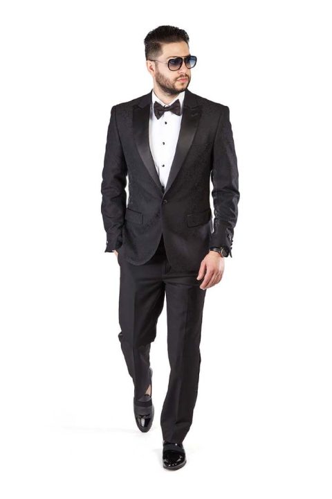 Slim-Fit-1-Button-Black-Paisley-Satin-Collar-Jacket-Black-Pants-1778-5