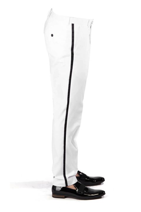 White Tuxedo Slim Fit Dress Pants