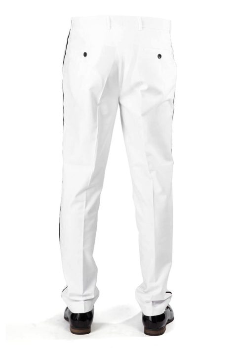 White Tuxedo Slim Fit Dress Pants