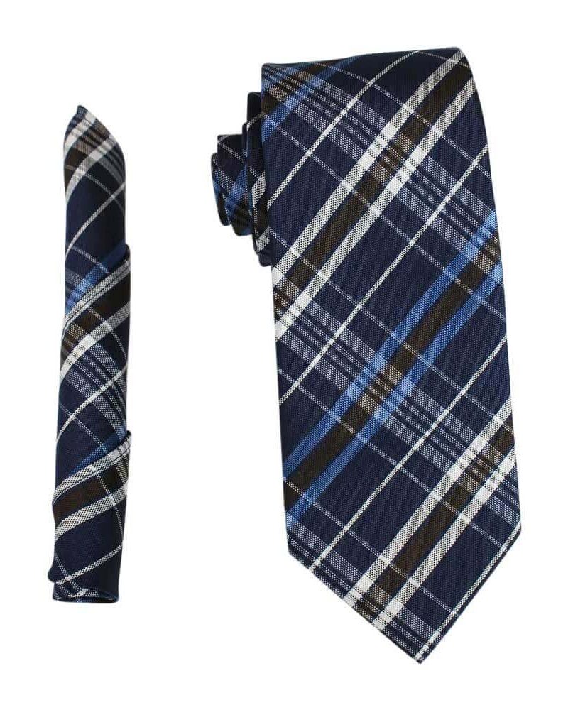 Blue White Brown Plaid