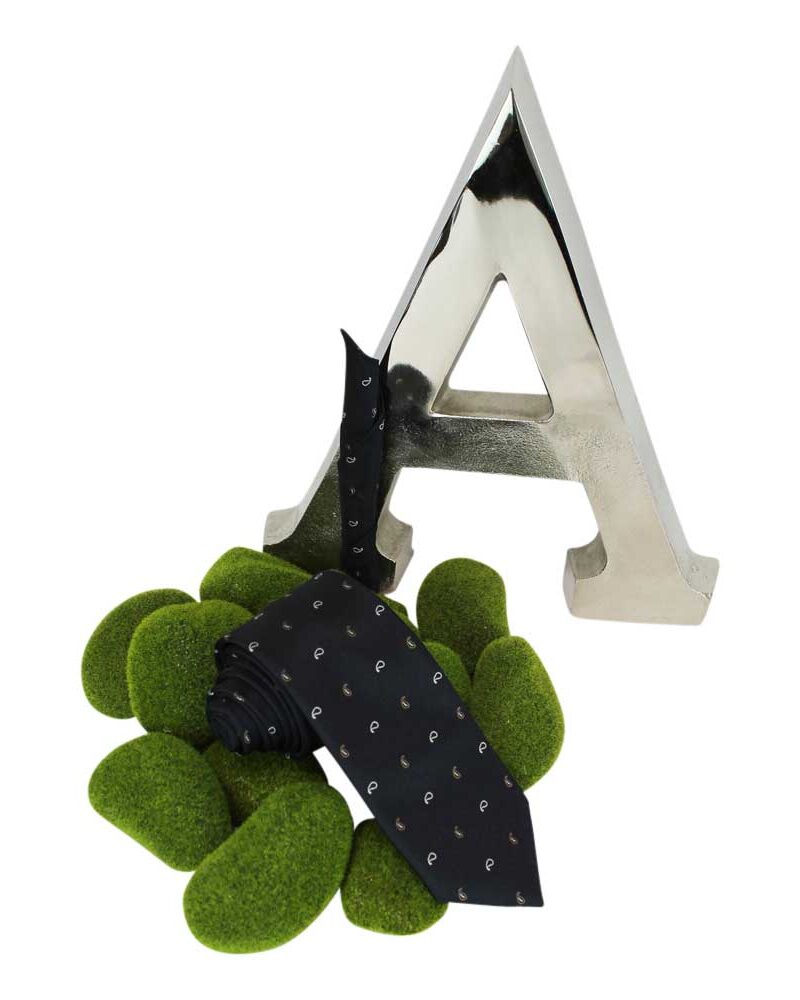 Alternative view of Navy Blue Gold Paisley