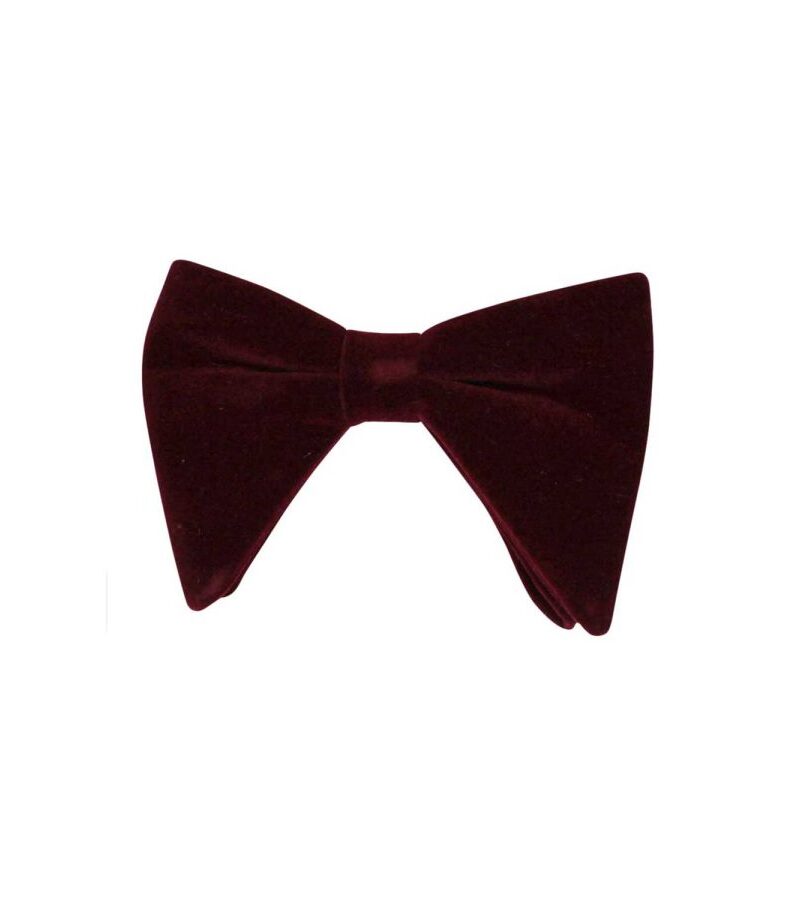 Burgundy Wine Velvet Oversize Bow Tie
