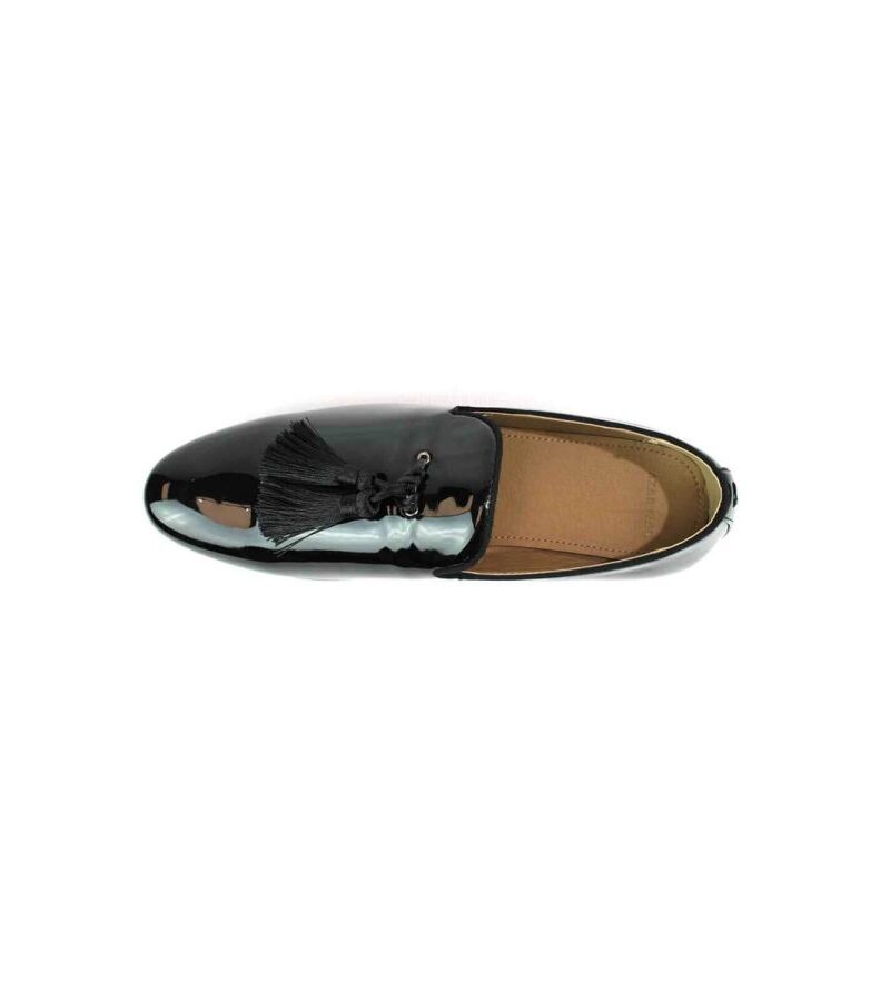 Alternative view of Patent Black With Detachable Tassels Slip On Loafers