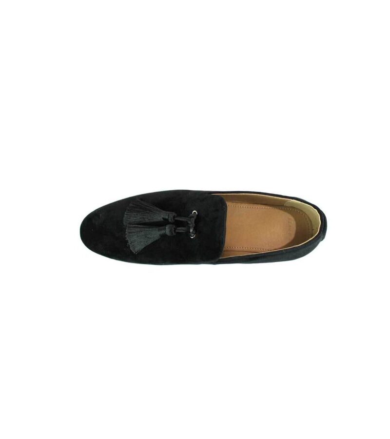 Alternative view of Black Velvet With Detachable Tassels Slip On Loafers