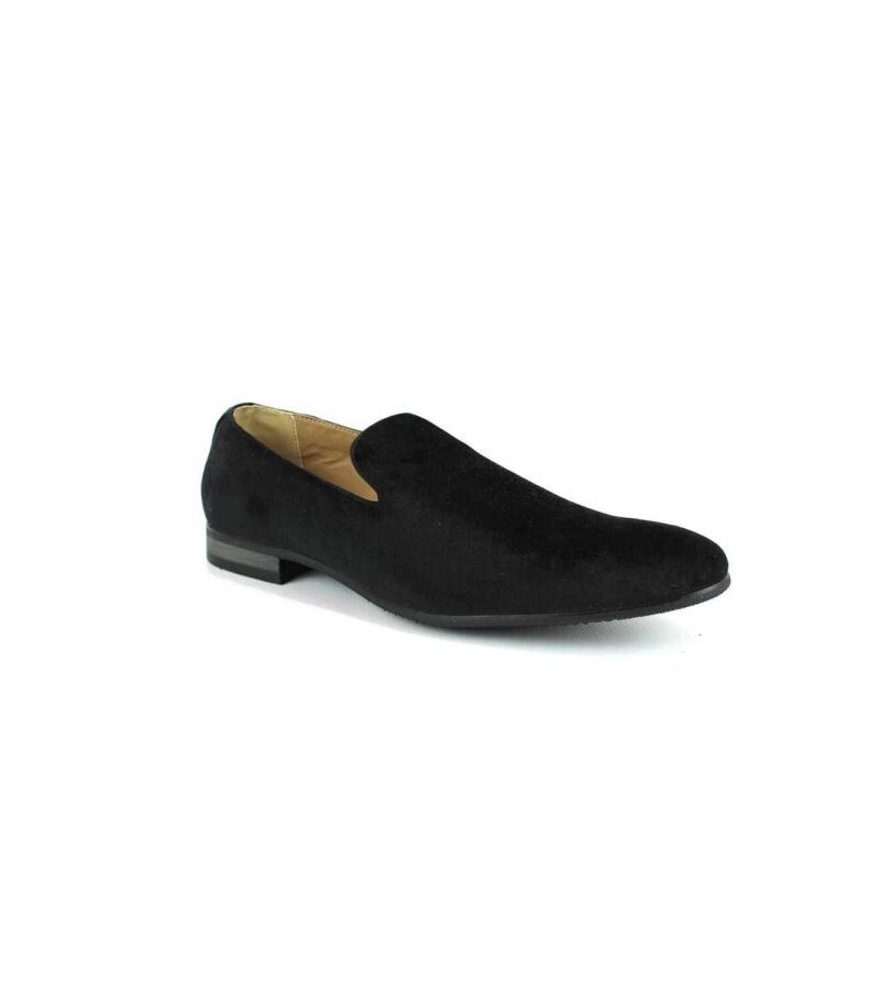 Black Velvet Plain Slip On Loafers