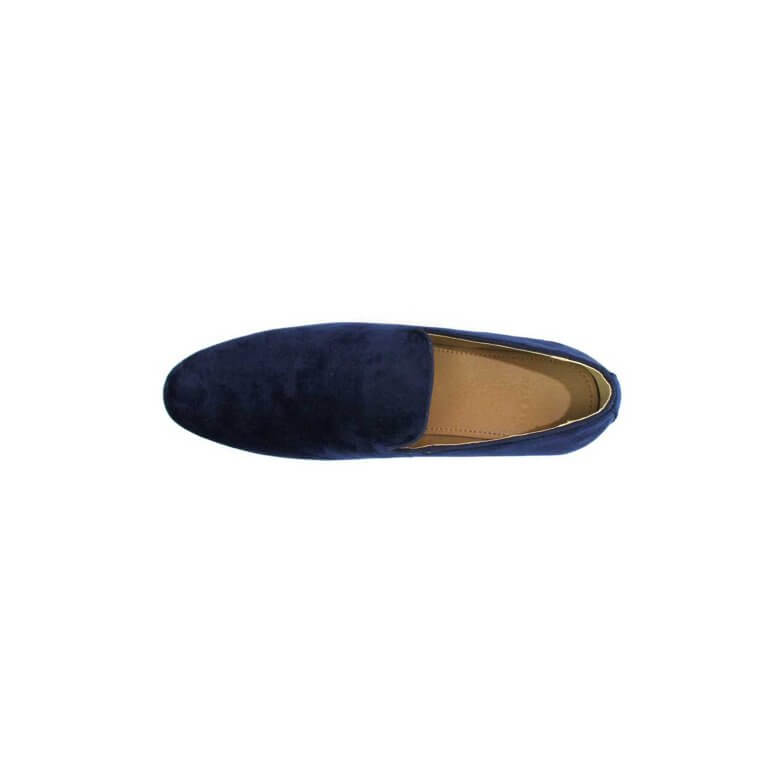 navy velvet loafers