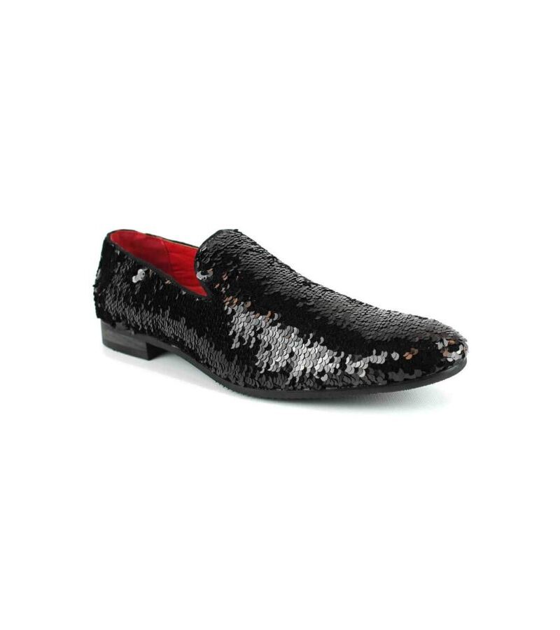Alternative view of Black Sequin Red Inside Slip On Loafer