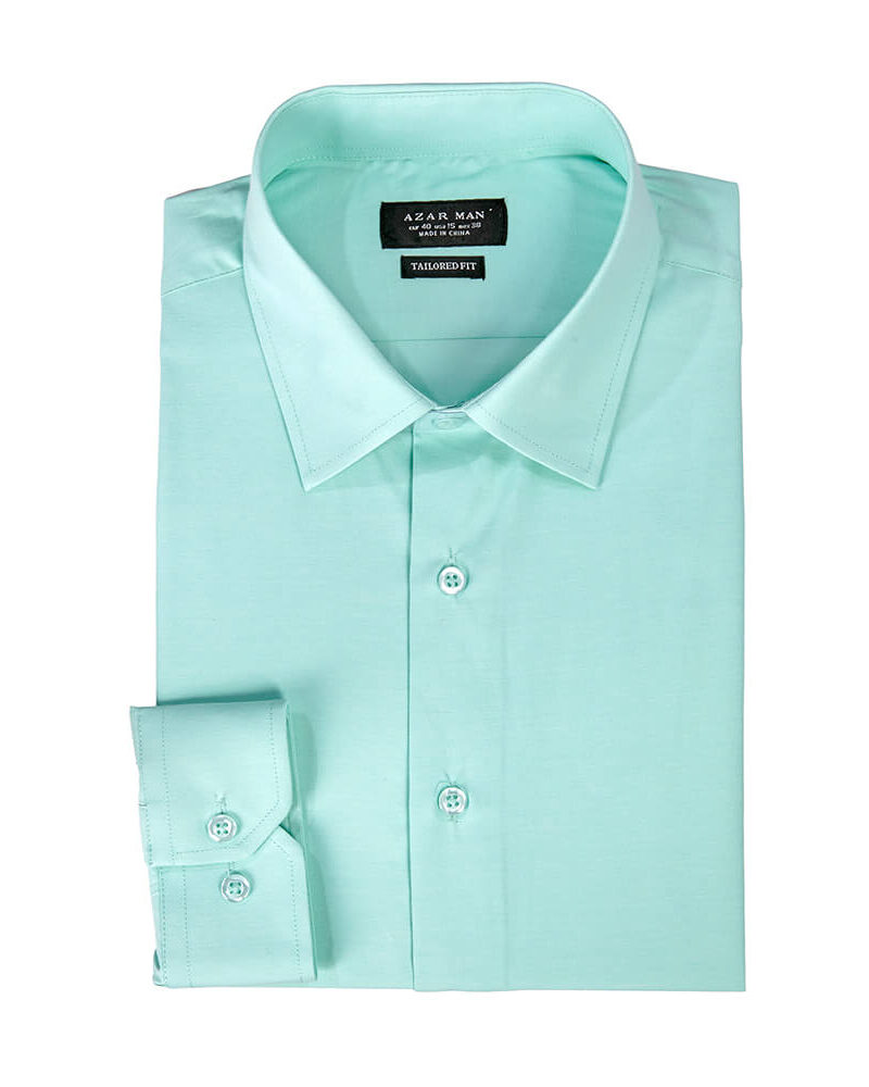 Alternative view of Mint Green Slim Fit Wrinkle Dress Shirt