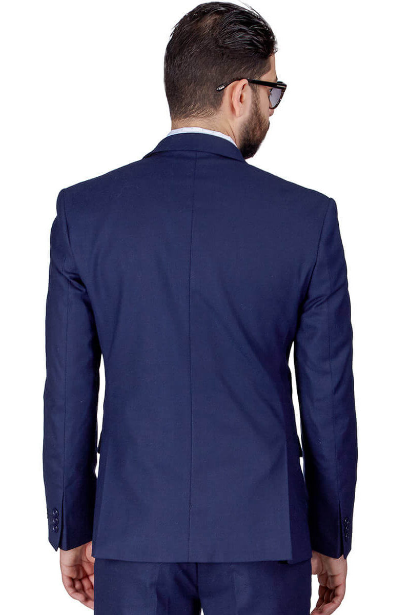 Alternative view of Slim Fit Navy Micro Textured Weave 2 Button Suit 11812