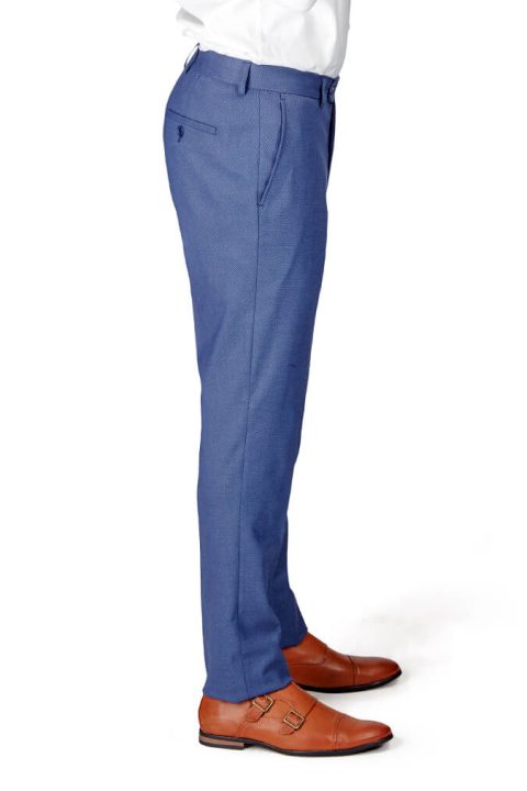 Azarman - Slim Fit Slate Blue/Grey Micro Textured Weave 2 Button Suit 11812
