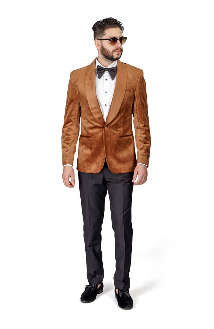River Island velvet suit in gold | ASOS