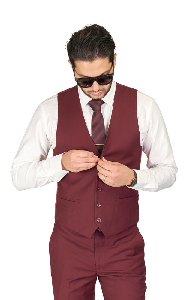 Mens Burgundy Vest And Bow Tie | Mens Vest And Bow Tie Set