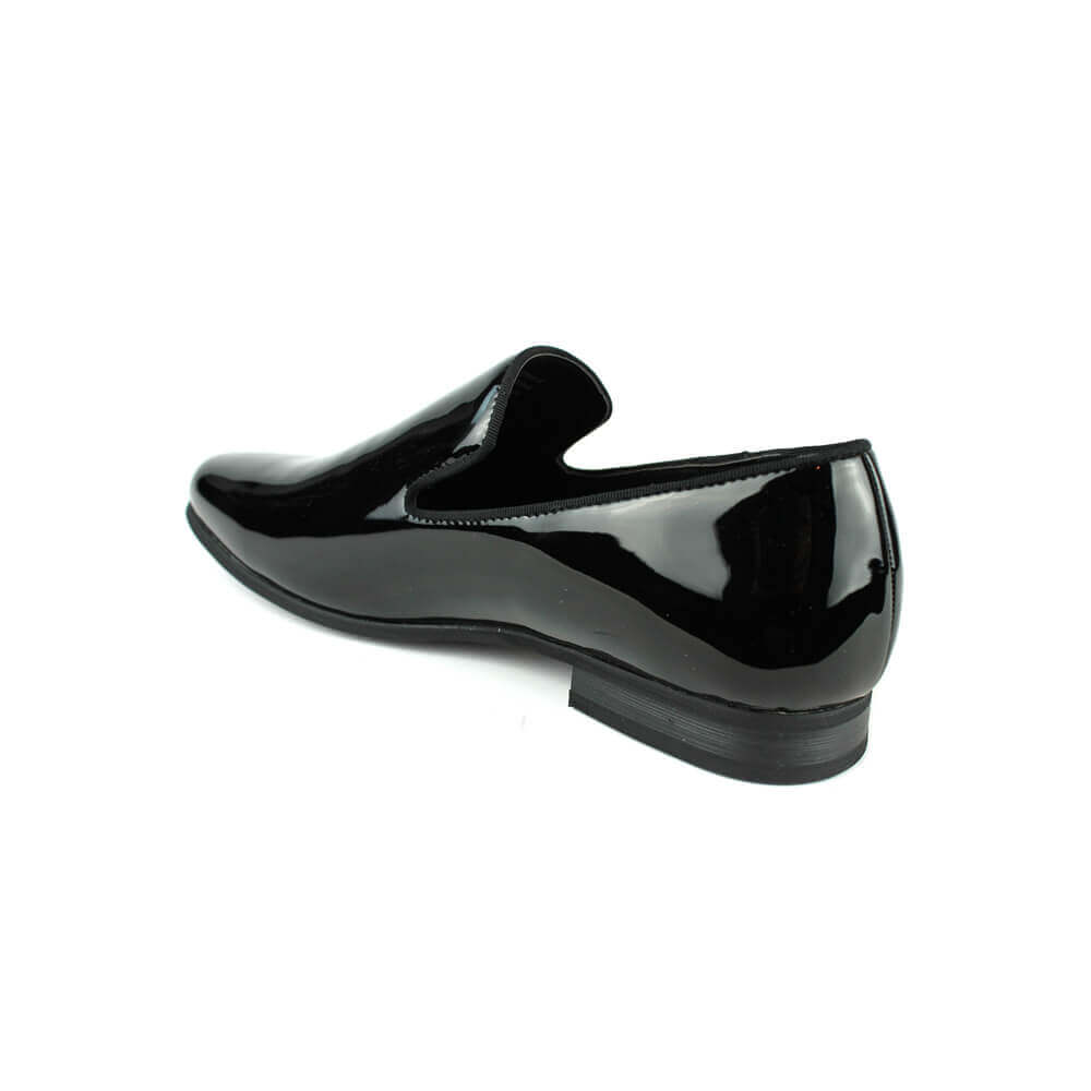 ÃZARMAN Men's Black Patent Leather Formal Tuxedo Slip On Dress Shoes Loafers 