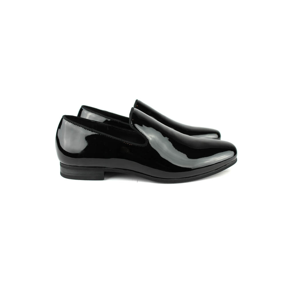 plain black loafers