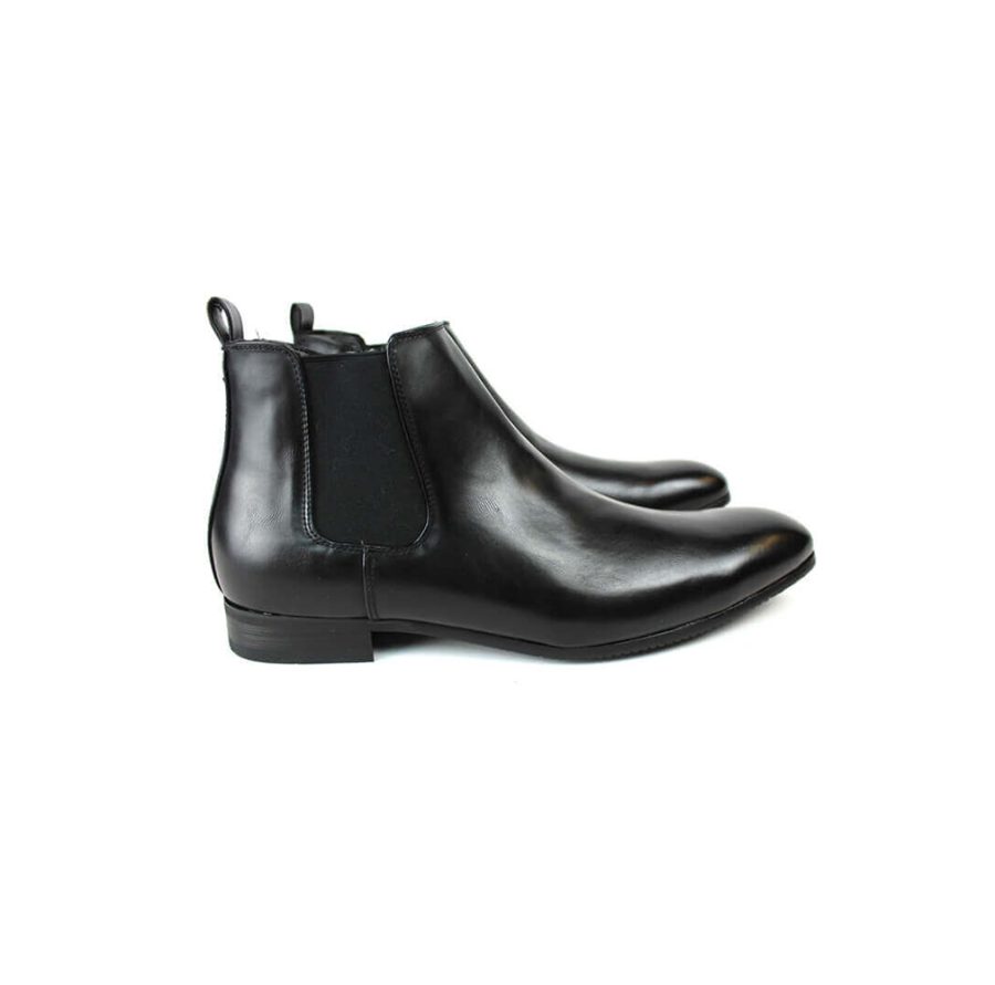 Black Leather Ankle Dress Chelsea Boots Side Zipper Closure - ÃZARMAN