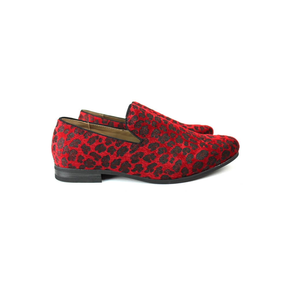 krise Hyret hver dag Mens Slip On Red Leopard Print Modern Dress Shoes Loafers - ÃZARMAN